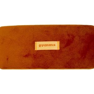 GEMMA VELVET SUNGLASSES CASE ORANGE HINGED CLOSE NWOT